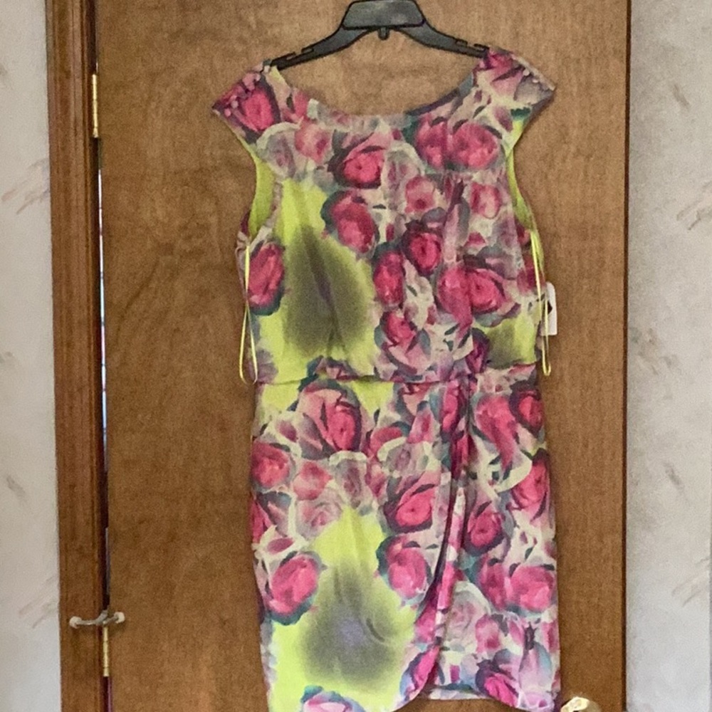 Jessica Simpson, 14,Floral Pink & Lime Sleeveless Women’s Dress
